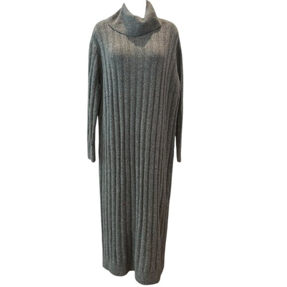 LOFT Ribbed Turtleneck‎ Sweater Dress Size M – Cozy Midi Layered Look - Picture 1 of 5